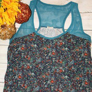 Flirty Floral MUDD Tank Top in Bluegreen